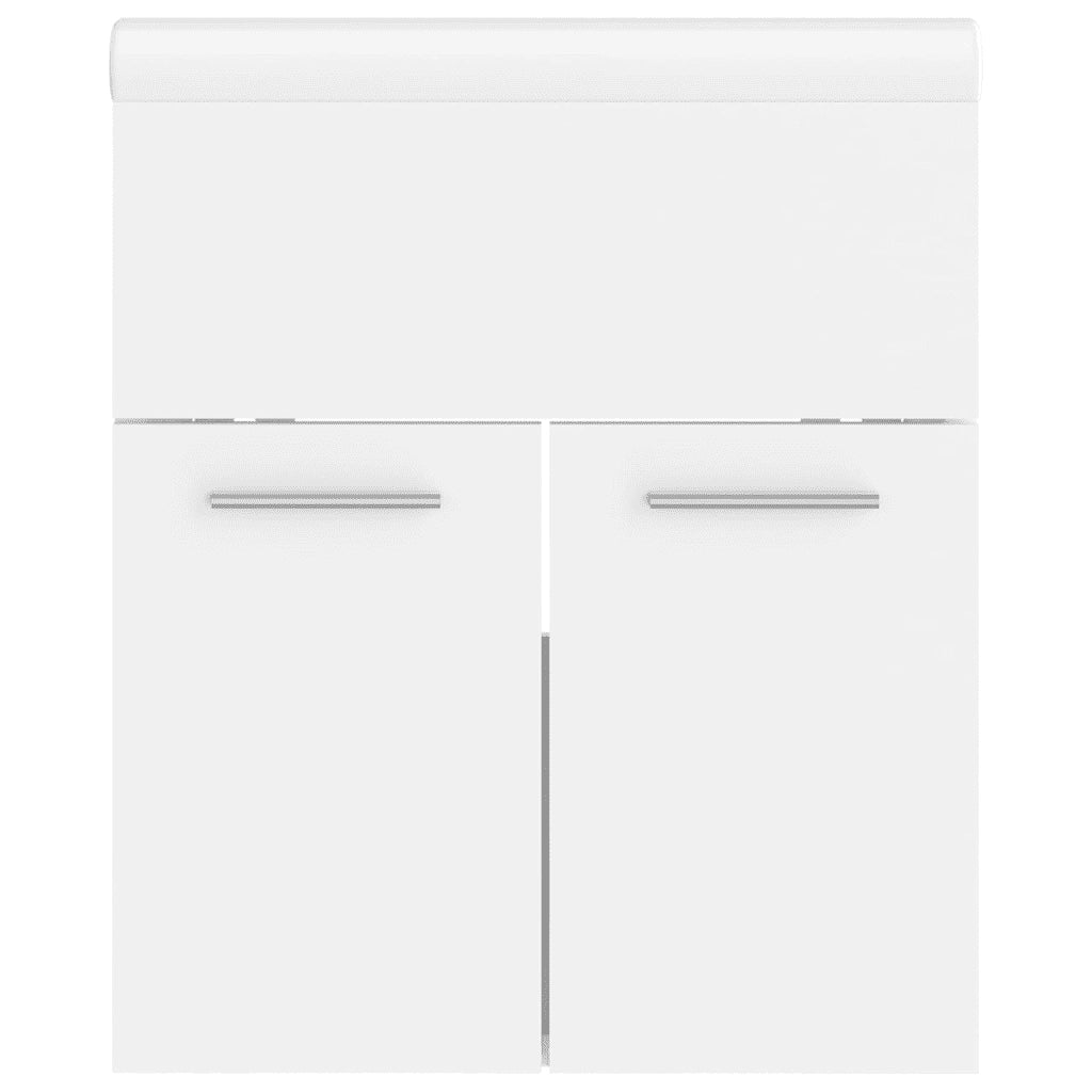 Mobile Bagno con Lavabo Integrato-Lavandino-Lavabo Bianco in Legno Multistrato 879810