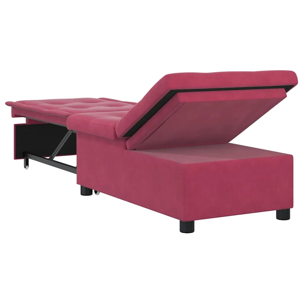 Divano letto | Sof¨¤ letto | Letto singolo Rosso Vino 194 x 67 x 82 cm Velluto