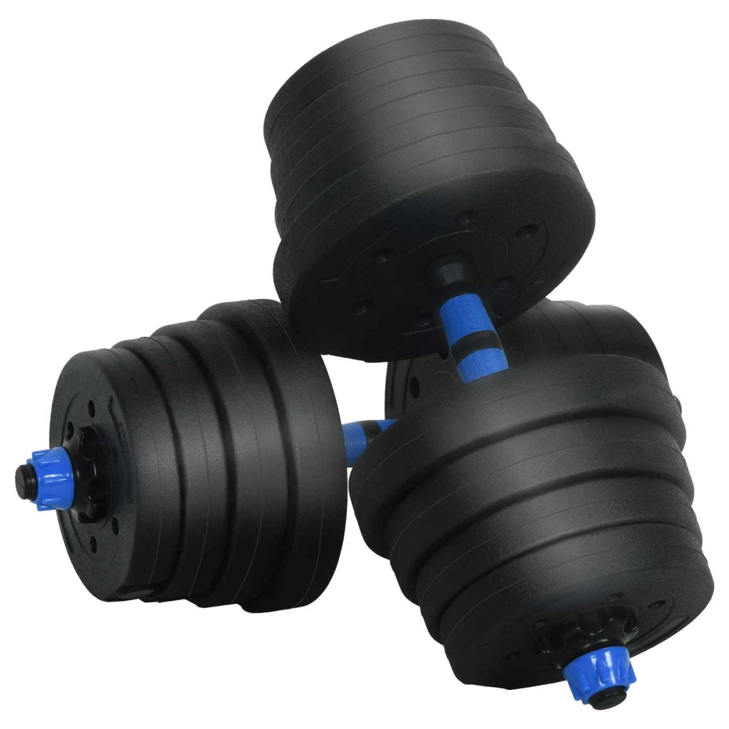 Set Manubri e Bilanciere 2-in-1 30 kg Nero e Blu CFW1468302