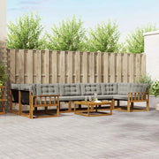 Set di divani da esterno 8 pcs Grigio Naturale e Chiaro