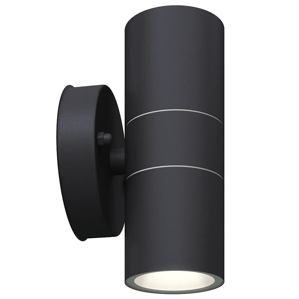 Set di 2 applique da esterno a LED dal design moderno 90 x 16 cm luce diffusa acciaio inox nero 02_0045870