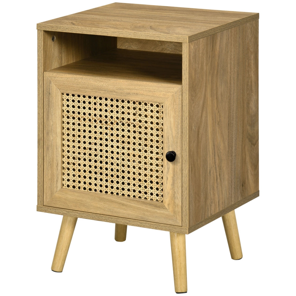 Comodino con cassetto e ripiano design vintage ¨C zephmum ¨C naturale 39x35x60 cm
