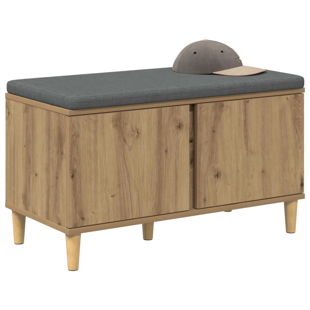 Panca per scarpe con cuscino Rovere Artigianale 80 x 38 x 46 cm 906153