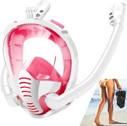 Duikmasker Panoramico a 180° - Sistema Doppia Tubo - Tecnologia Top senza Umidità - Copertura Totale del Viso - Per Snorkeling e Freediving - Visiera di Ghiaccio