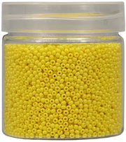 Kralen 2mm rotondi in pacchetto da 10000 pezzi/110 gram, 12/0 kralen glas giallo chiaro piccoli kralen per semi per la creazione di gioielli orecchini bracciali collane (giallo chiaro)