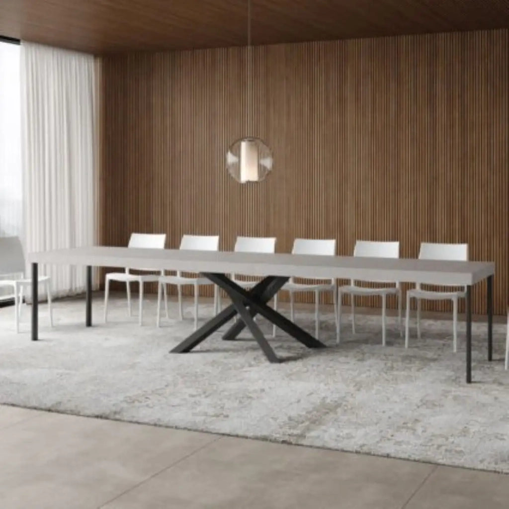 Tavolo allungabile 140/400x90 cm Volantis Premium cashmere gambe antracite