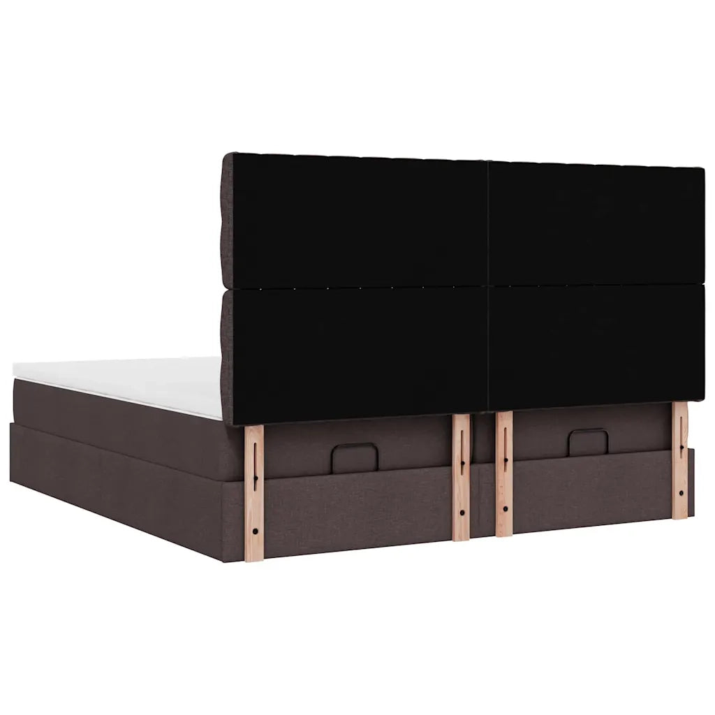 Struttura Letto Pouf con Materassi 200x200 cm in Tessuto 3314572