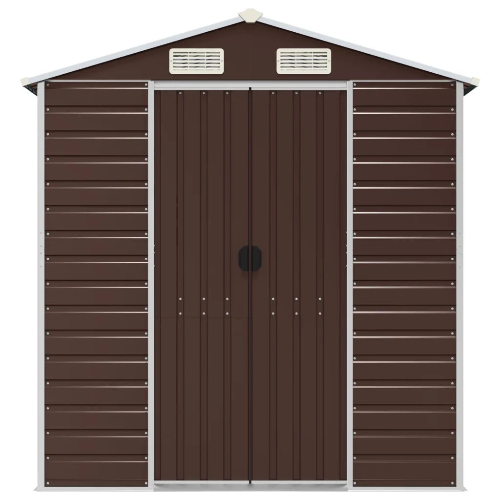 Capanno da Giardino Marrone 191x895x198 cm in Acciaio Zincato 3188273
