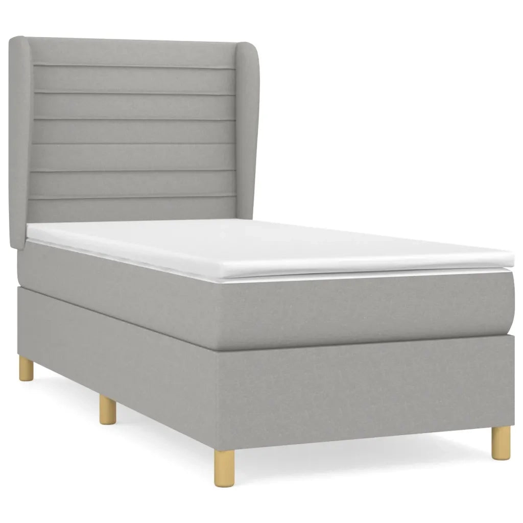 Giroletto a Molle con Materasso Grigio Chiaro 90x190 cm Tessuto 3128565