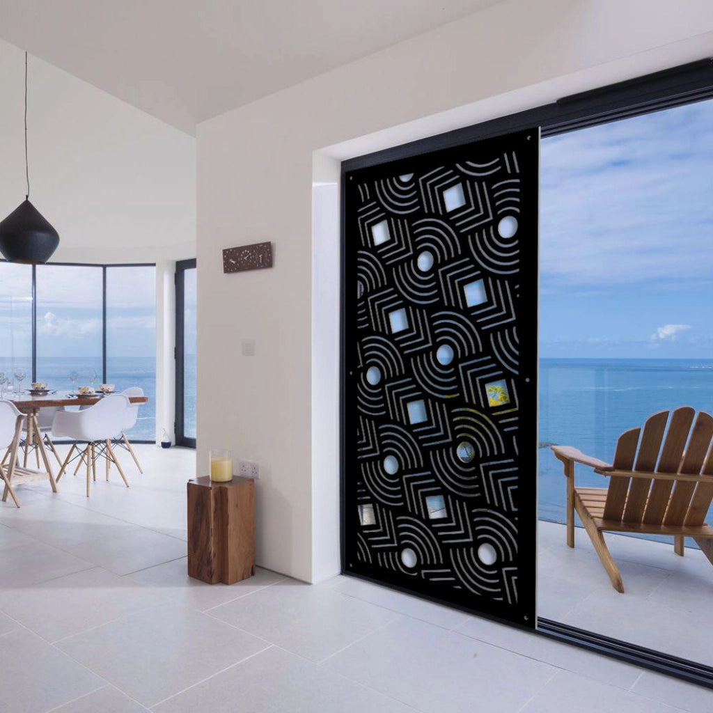 AIM - Pannello in PVC traforato - Parasole Colore: nero, Misura: 73x148 cm