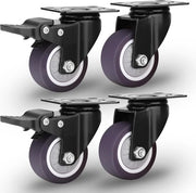 Set di 4 ruote per mobili da 50 mm con freno carico 60 kg per ruota a sterzo ruote per mobili da uso intensivo con freno ruote per mobili in gomma