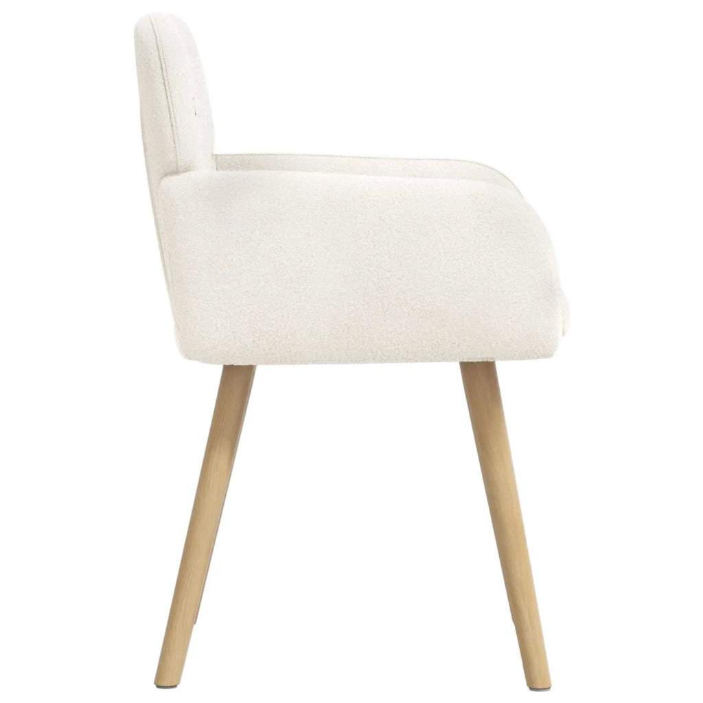 Sedie da pranzo 2 pz Bouclé Crema 59 x 57 x 85 cm 42034325