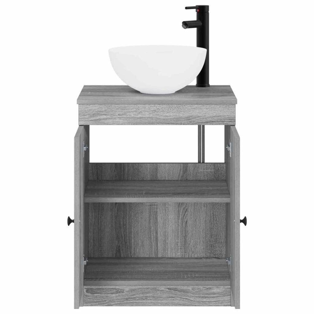 Set di mobili per il bagno Sonoma grigio Legno ingegnerizzato 3404219