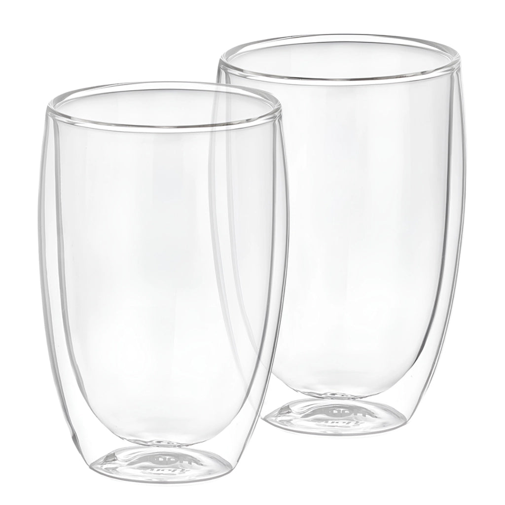 Set di 2 bicchieri per bevande a doppia parete da 350 ml in vetro borosilicato Trasparente Cheffinger