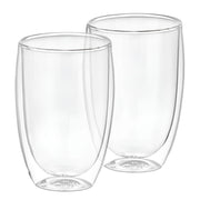 Set di 2 bicchieri per bevande a doppia parete da 350 ml in vetro borosilicato Trasparente Cheffinger