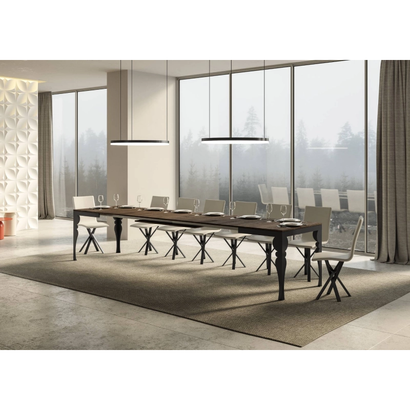 Tavolo allungabile 90x180/440 cm Paxon Evolution telaio Antracite - Noce