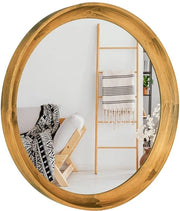 Specchio Decorativo a Muro - Tavolo in Legno Ronde - 35 cm - Cuoio