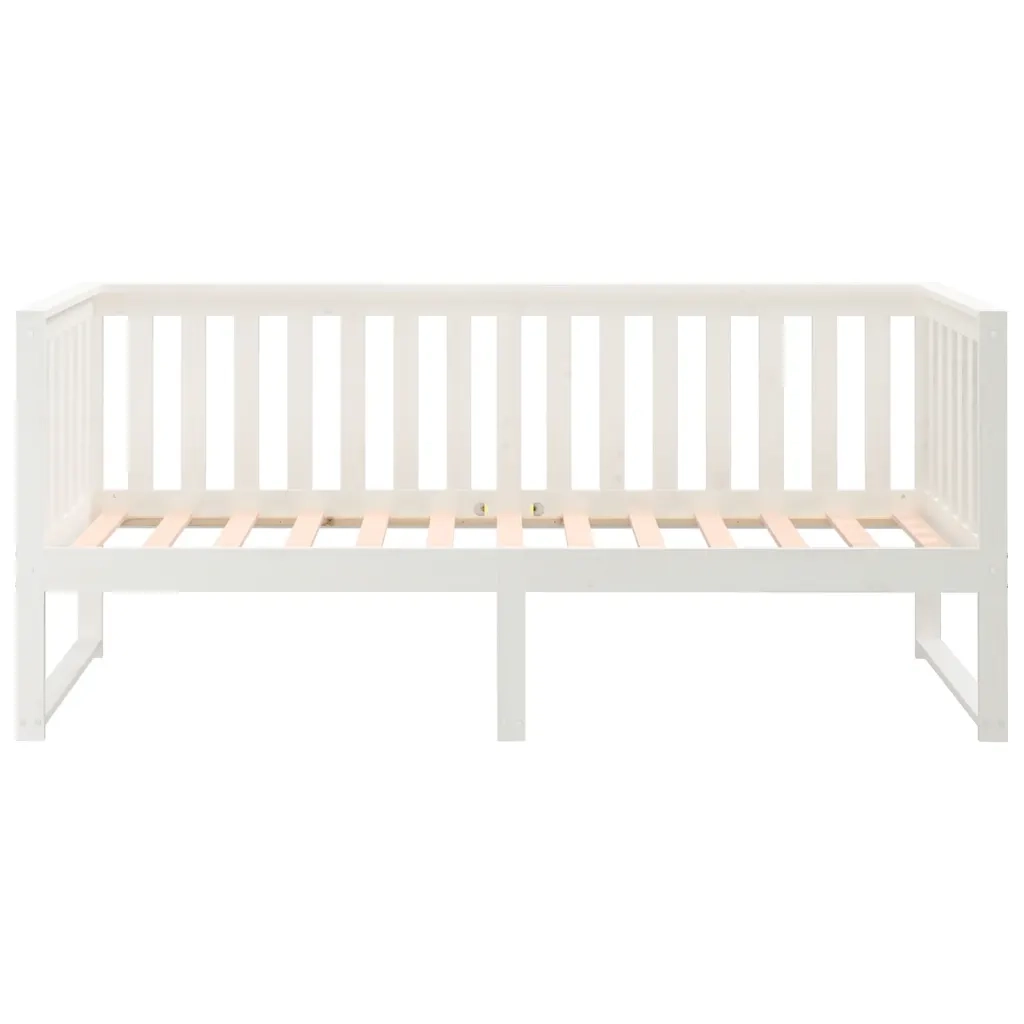 Letto singolo | Letto per adulti | Dormeuse senza Materasso Bianco 75x190 cm in Legno di Pino