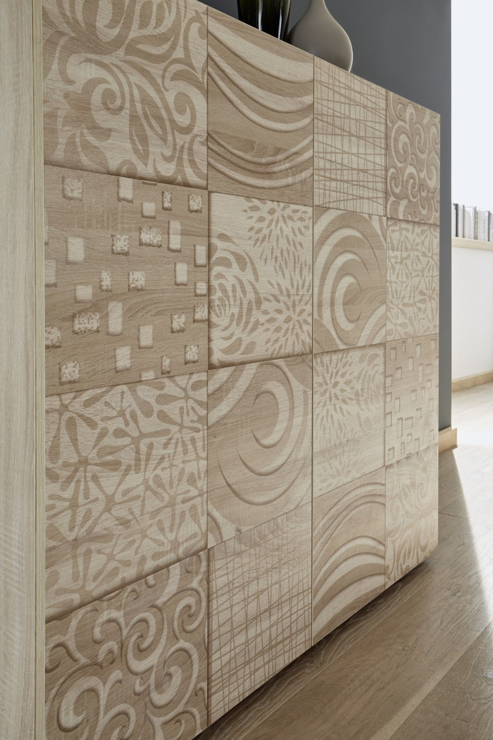 Mobile Buffet 2 Ante 2 Cassetti 180x42x84 cm in Legno TFT Blossom Rovere Samoa