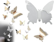 Set di 36 stickermetalliche spighe farfalle argentate per decorazione camera da letto e soggiorno, facile da applicare e riutilizzabile per un'atmosfera accogliente