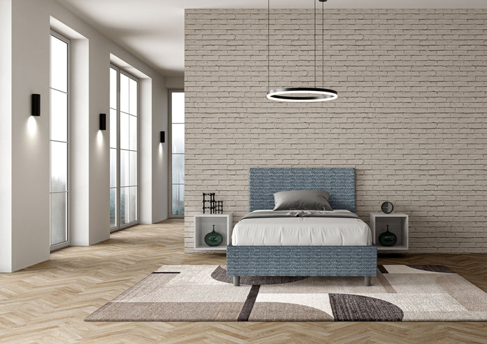 Letto 1 Piazza e Mezzo 120x190 cm con Rete e Contenitore Adele Aragona 8 Blu