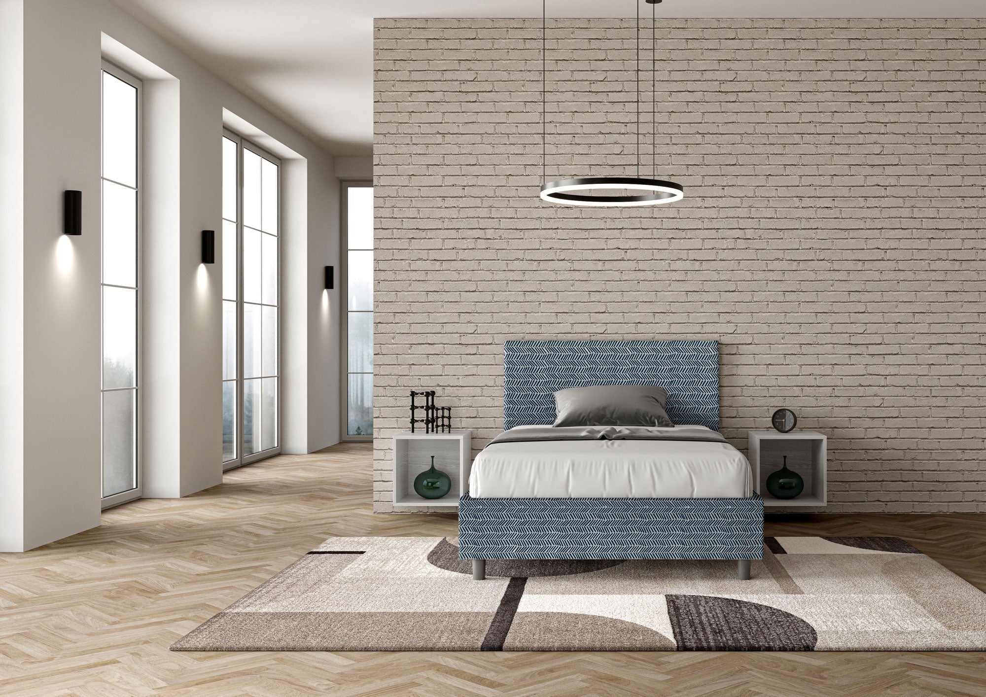 Letto 1 Piazza e Mezzo 120x190 cm con Rete Adele Aragona 8 Blu