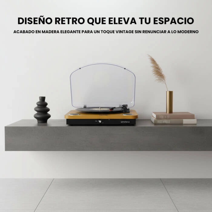 Giradischi vinile con altoparlanti integrati, Bluetooth, USB, 3 velocità 33/45/78 RPM, dischi 7-10-12 pollici - SOGO