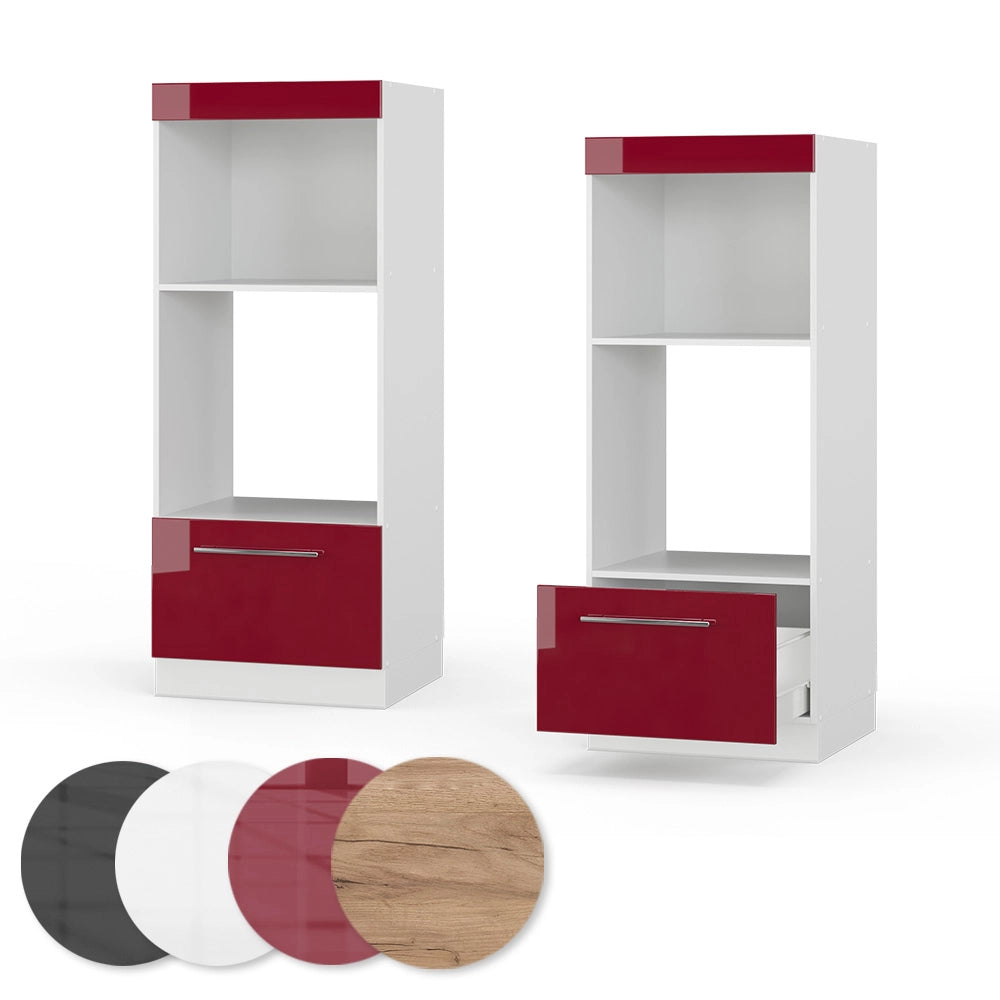 Vicco Set mobili bagno Rosso bordeaux lucido 60 cm aperto