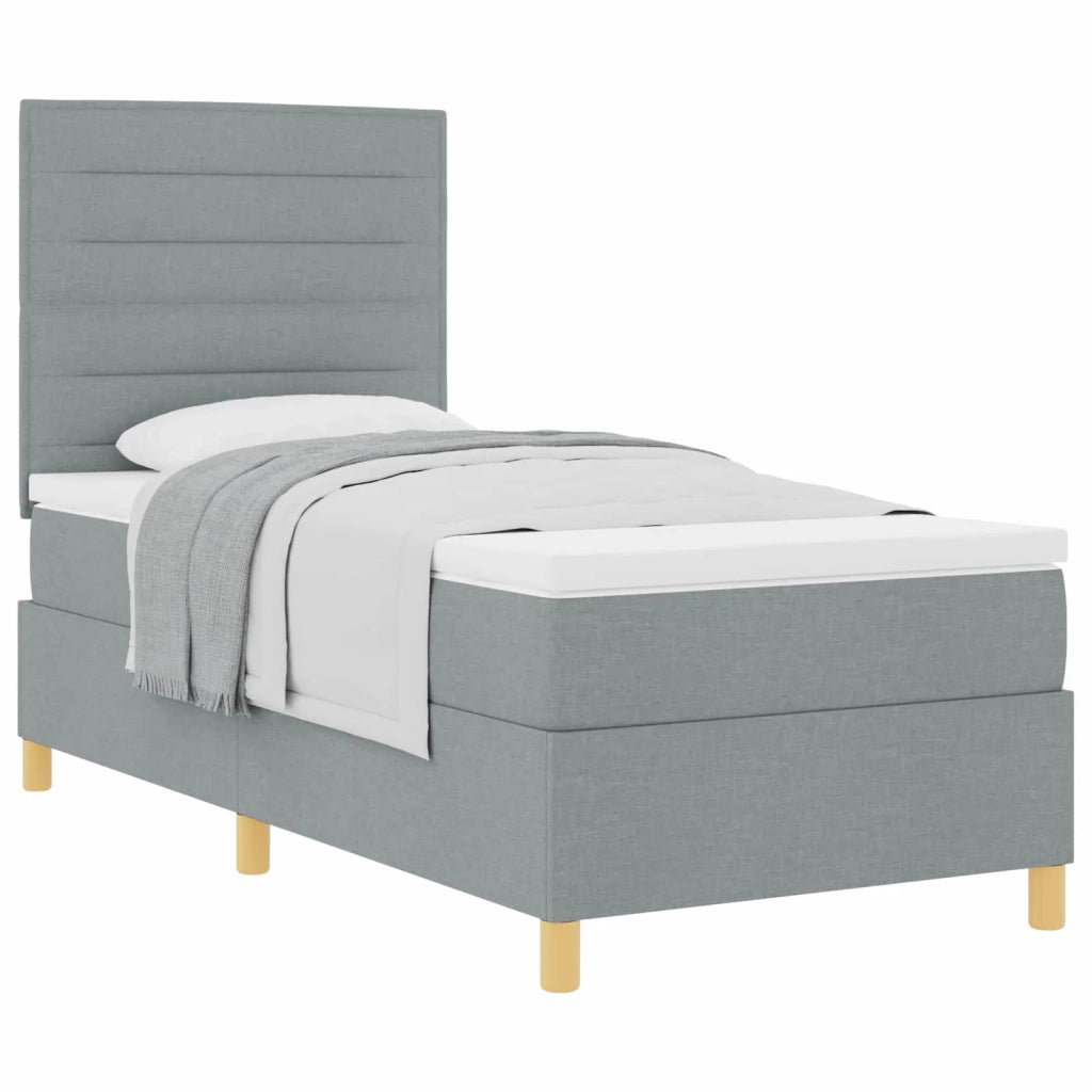 Letto a molle con materasso Grigio chiaro 80 x 200 cm Tessuto 3339497
