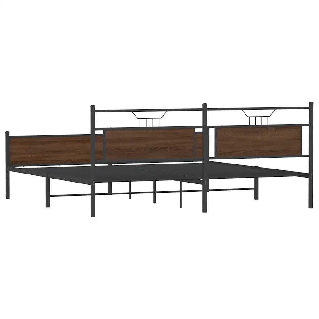 Giroletto senza Materaso in Metallo Rovere Marrone 200x200 cm