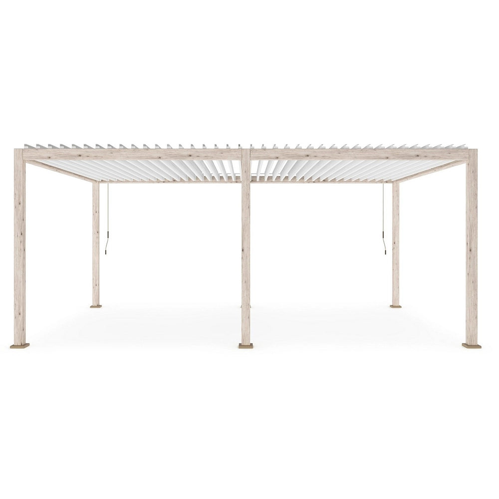 Pergola ocean 3,6x6m in alluminio colore bianco/legno naturale