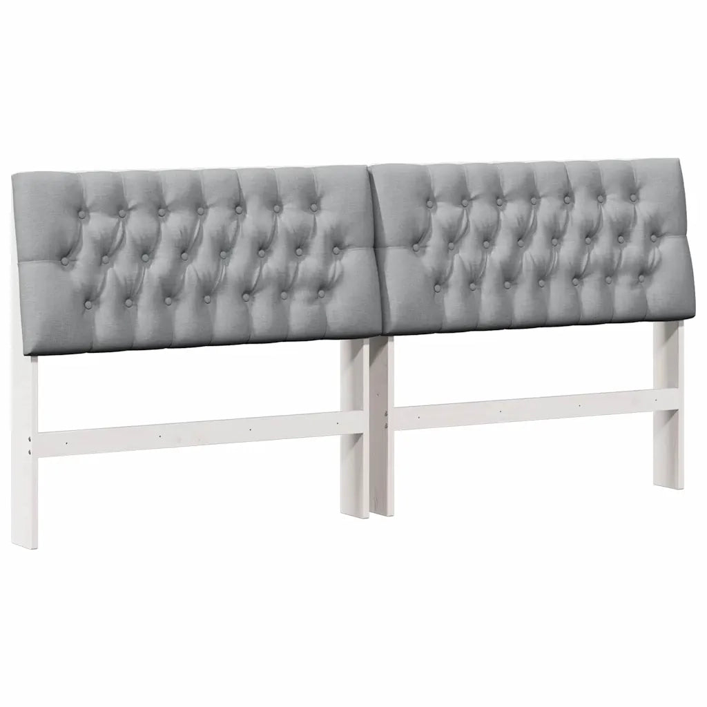 Testiera imbottita Grigio chiaro 200 cm Pino massello 879323