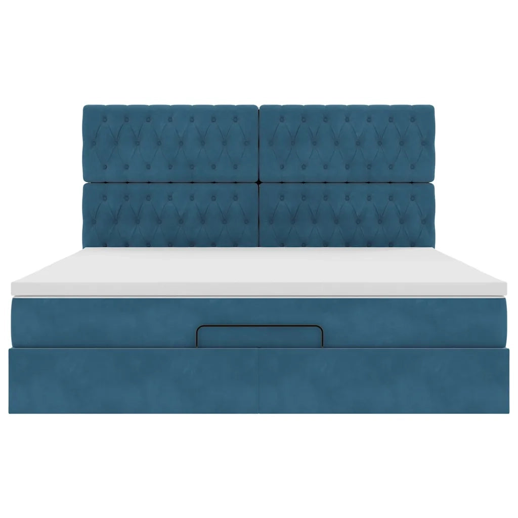 Struttura Letto Pouf con Materassi 160x200 cm Velluto