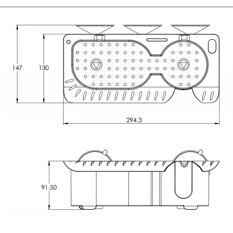 PORTABICCHIERE MM.294X91X147