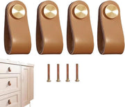 Maniglie in pelle artigianali - set da 4 - mobili cucina e bagno