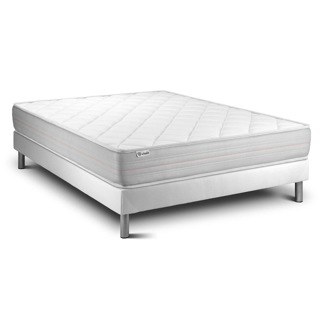 Letto con materasso VITALMEMO 150 x 190 cm Rete kit Bianco