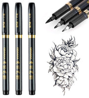 Set di pennelli calligrafici da 3 pezzi - Leggero - Misure L/M/S - Adatto alla creatività - Inchiostro impermeabile all'acqua - Migliora la tua esperienza di scrittura - Pennello calligrafico