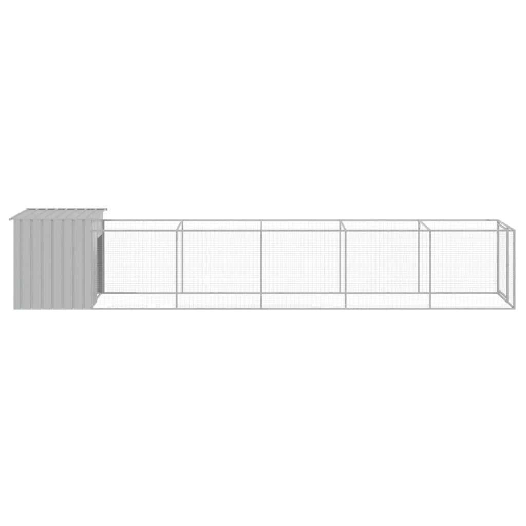 Cuccia per cani con cortile luminoso 110 x 609 x 110 cm grigio 02_0043492