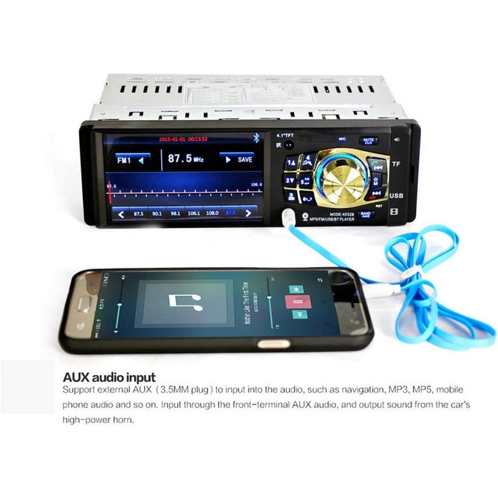 Trade Shop - Autoradio Auto Mp5 Player Telecamera Bluetooth Radio Audio Video Tf Usb 4032b -