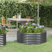 Letto da Giardino in Acciaio a Polvere 100x100x36 cm Antracite