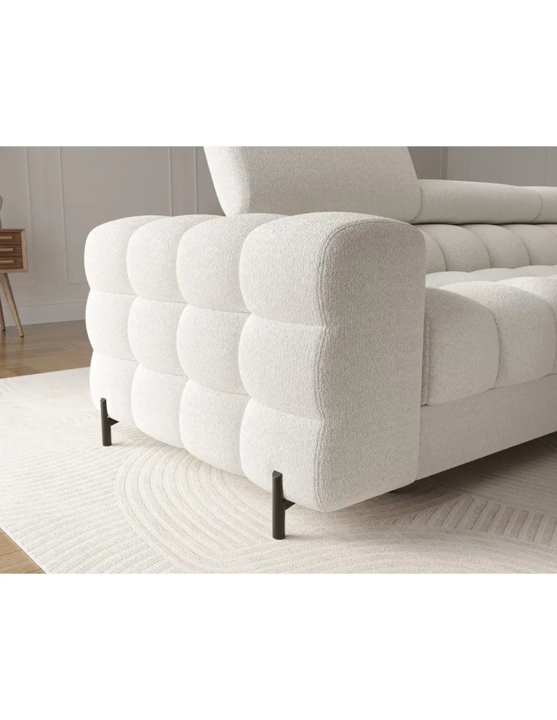 Divano ad angolo destro convertibile Bianco stile contemporaneo 285x99x181cm FILTRO