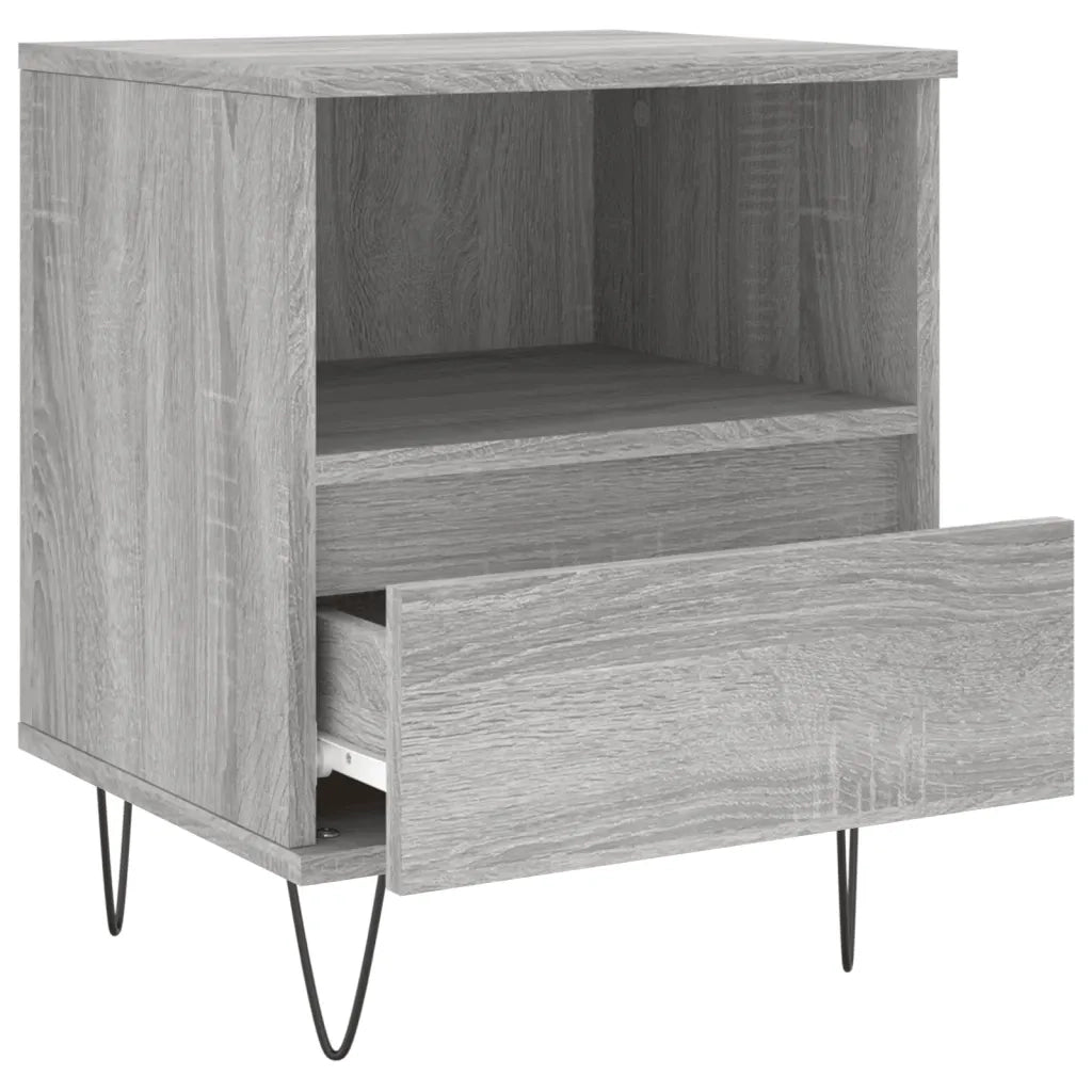 Comodino-Tavolino da notte Grigio Sonoma 40x35x50 cm in Legno Multistrato 750211