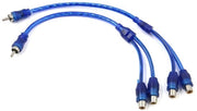 Adattore di cavo per splitter per 2 ingressi RCA a connettore per amplificatore auto. 2 pezzi.