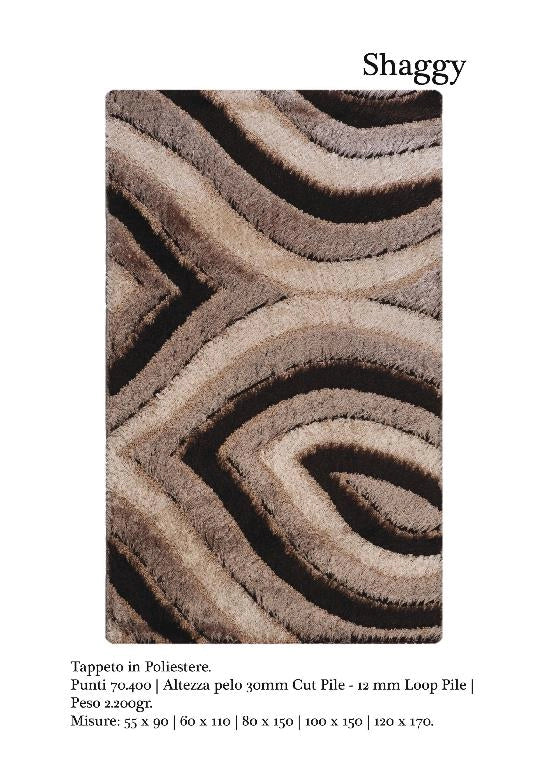 Tappeto Arredamento Casa in Poliestere Luxury Shaggy 60 x 110 cm