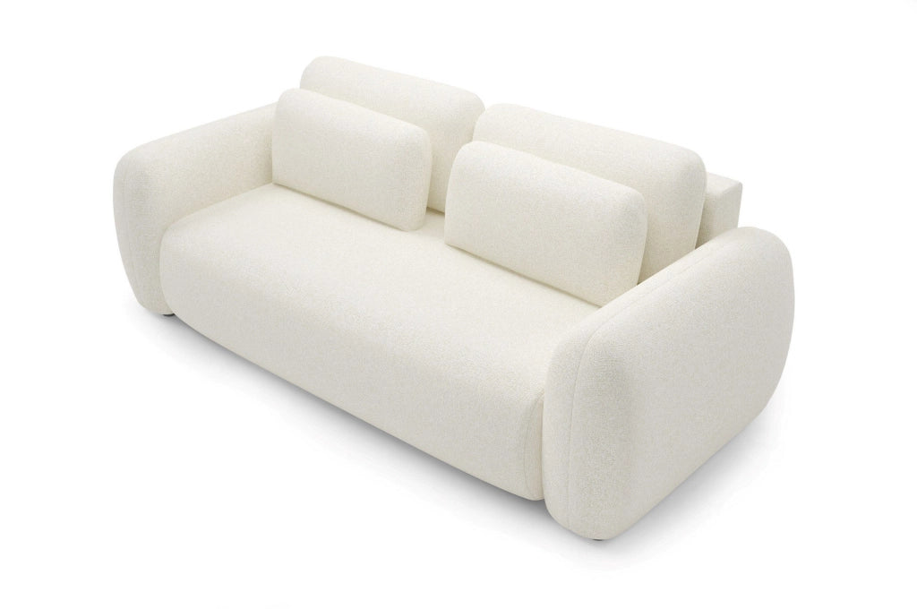 Sessame, Divano Letto 3 Posti Contenitore, 266x121 cm Bianco Crema