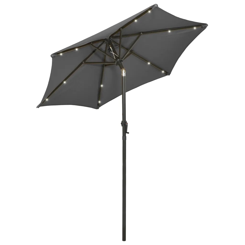 Ombrellone con Luci LED Antracite 200x211 cm in Alluminio 313559