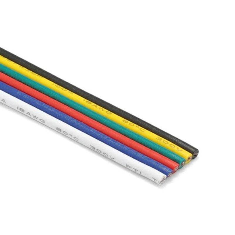 10 Metri Cavo Elettrico Piattina Esa Polare 6X0,25 mmq Per Striscia Led RGBWW RGB+CCT