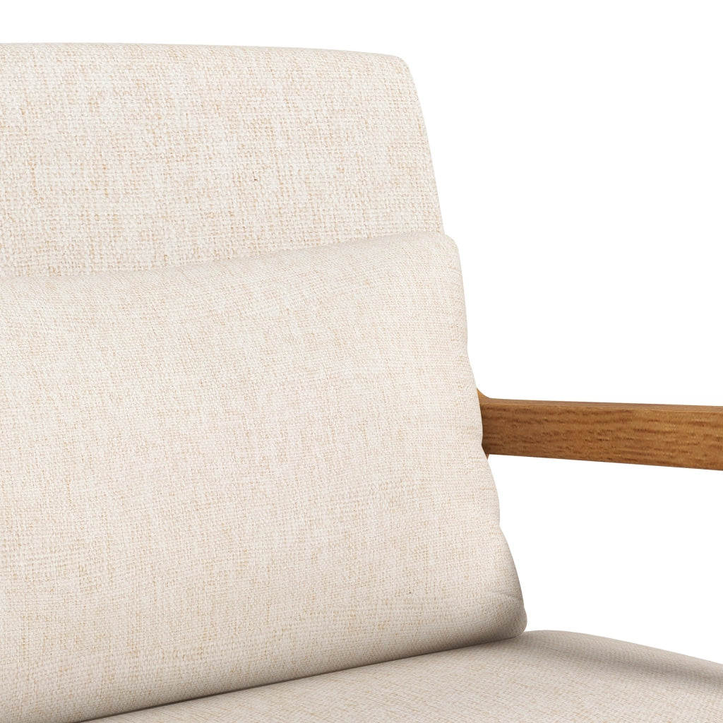 Poltrona a dondolo 64.5x92x81.5 cm con supporto lombare rimovibile in legno bianco crema