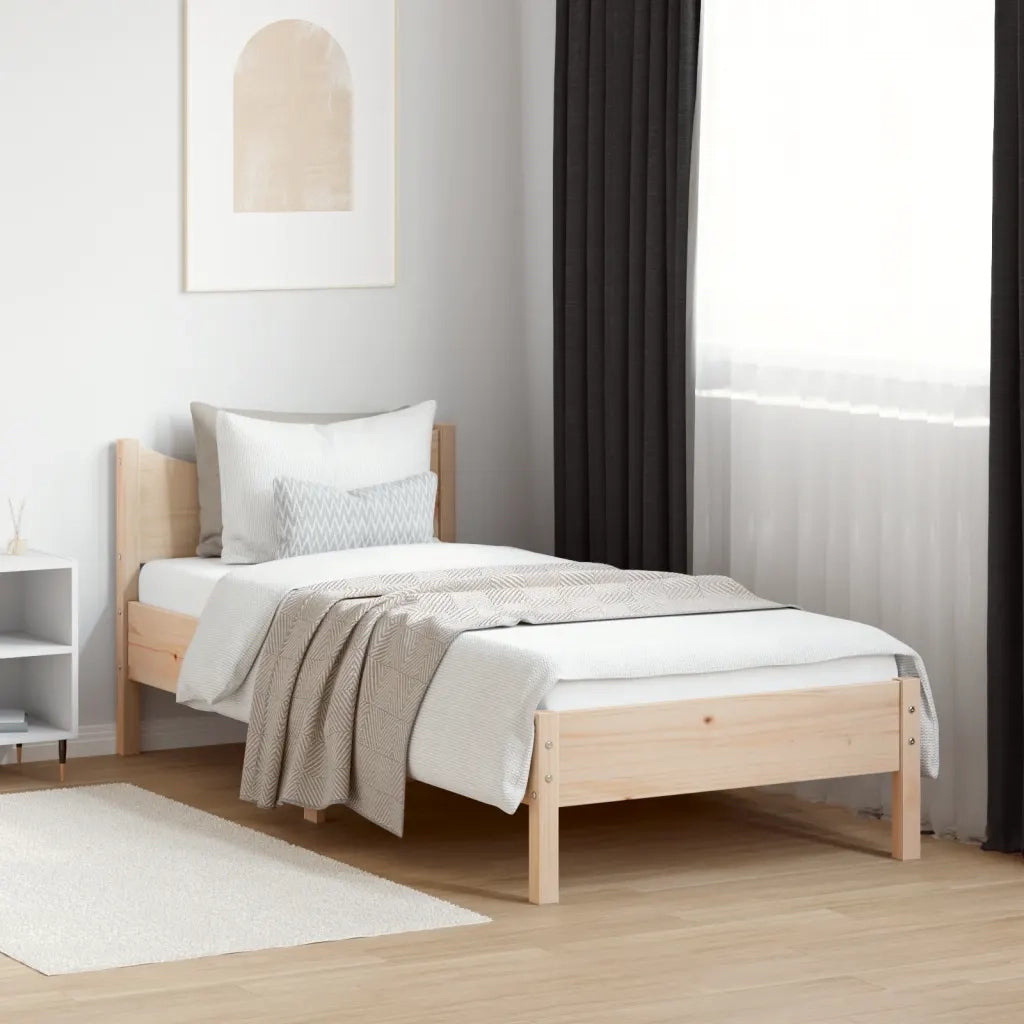 Letto senza Materasso 90x200 cm in Legno Massello di Pino 844737