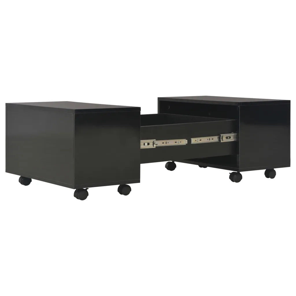 Tavolino da salotto | Tavolino da caff¨¨ | Tavolino da Soggiorno Nero Lucido 60x60x35 cm Legno Multistrato